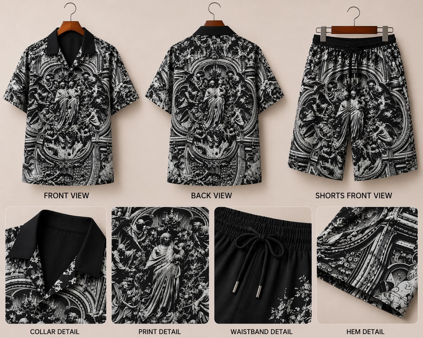 Abstract Statue Half Pants Cord-set - XPCRDH