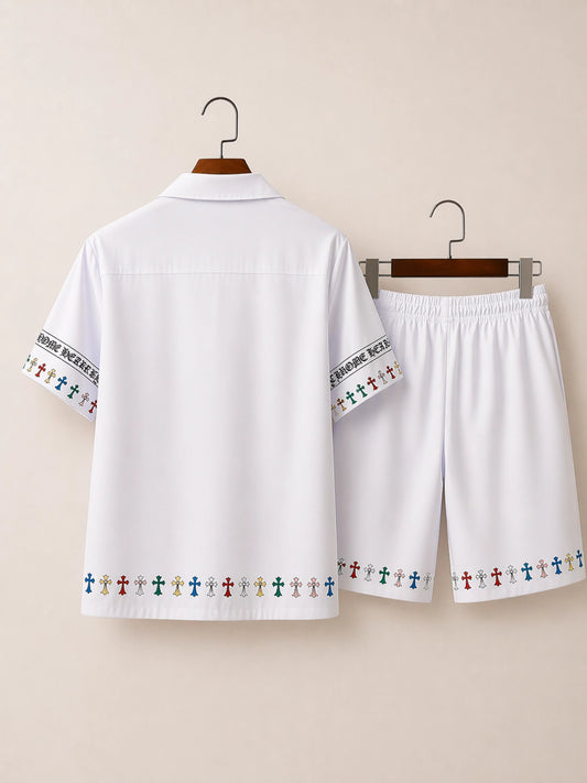 White Stitched Half Pants Cord-set - XPCRDH