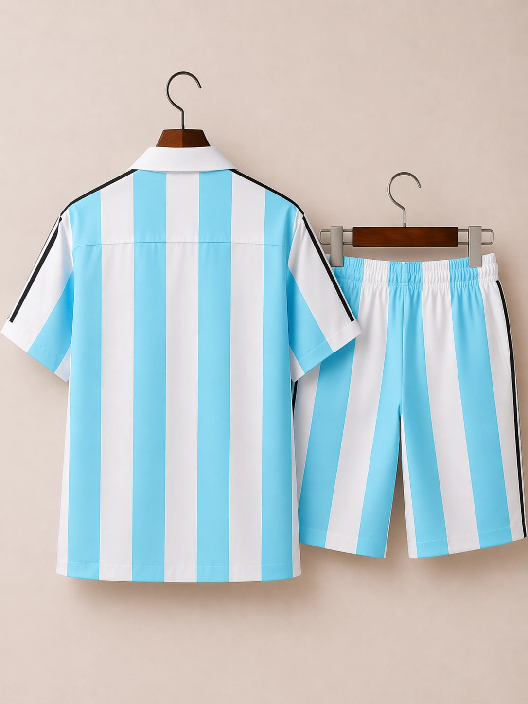 Argentina Flag Printed Half Pants Cord-set - XPCRDH