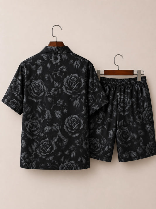 Black Rose Half Pants Cord-set - XPCRDH