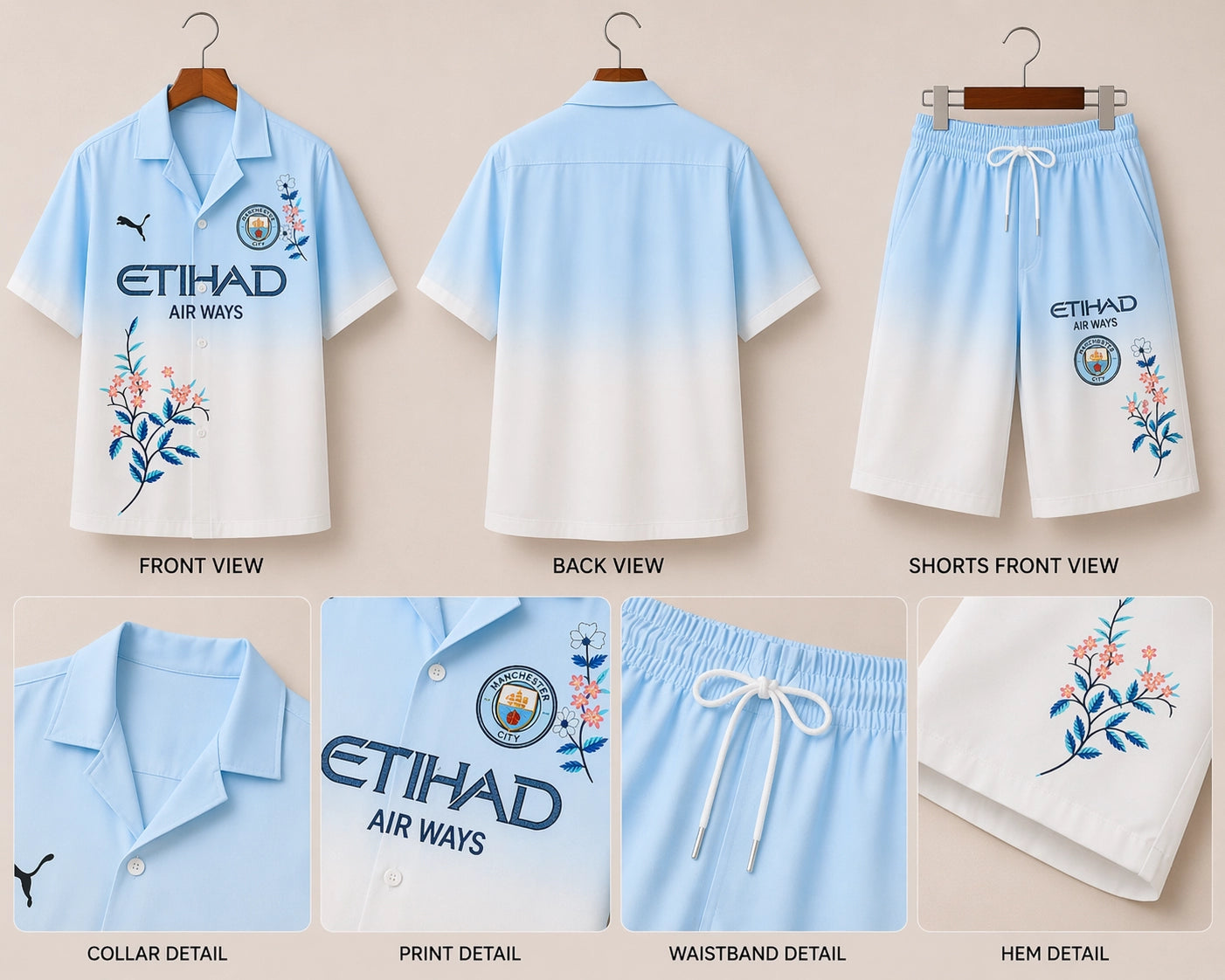 Etihad Half Pants Cord-set - XPCRDH