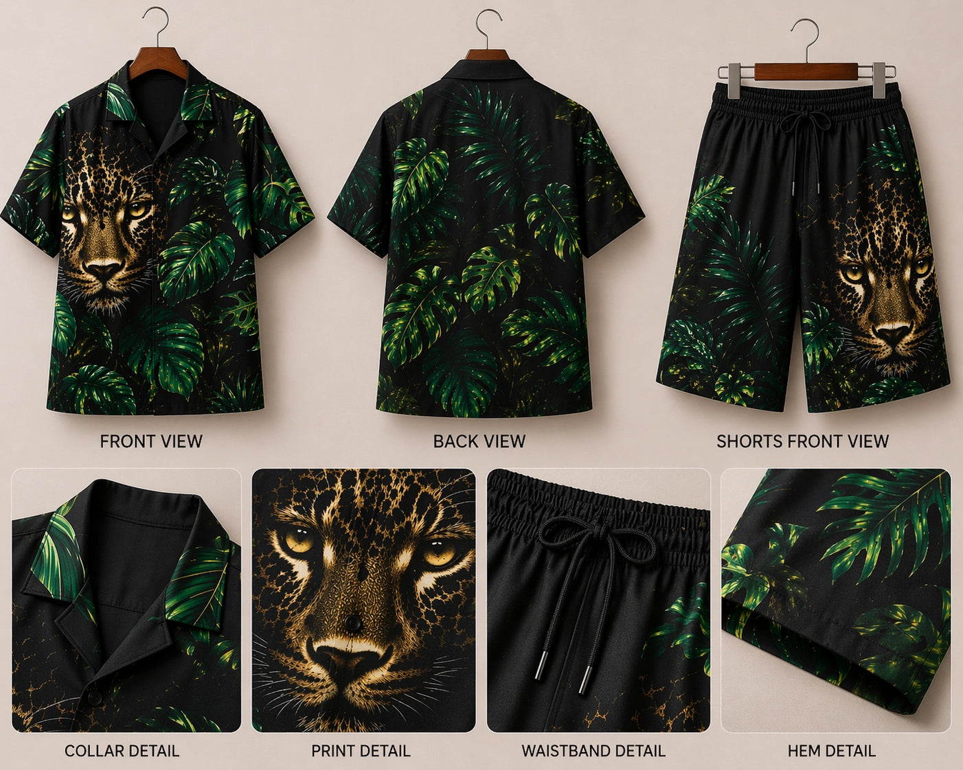 Green Tiger Half Pants Cord-set - XPCRDH
