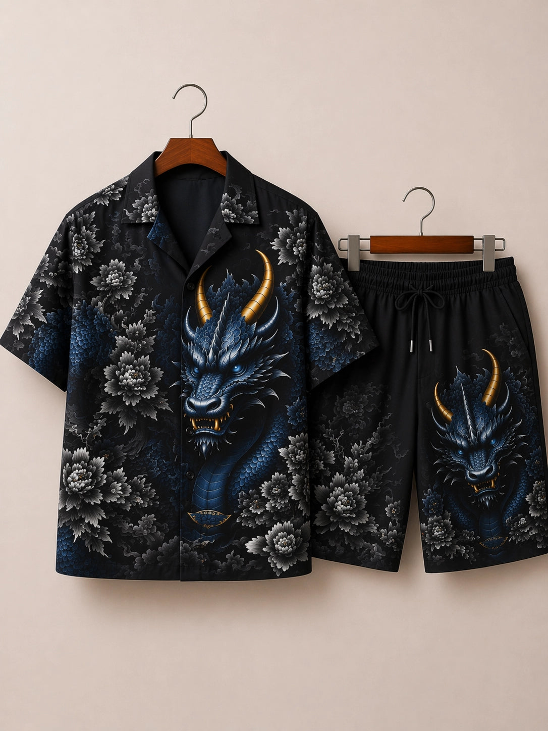 Navy Dark Dragon Half Pants Cord-set - XPCRDH