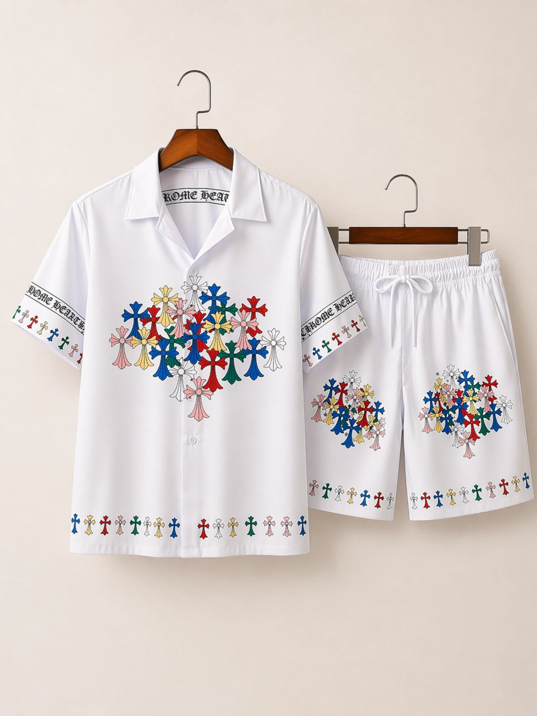 White Stitched Half Pants Cord-set - XPCRDH