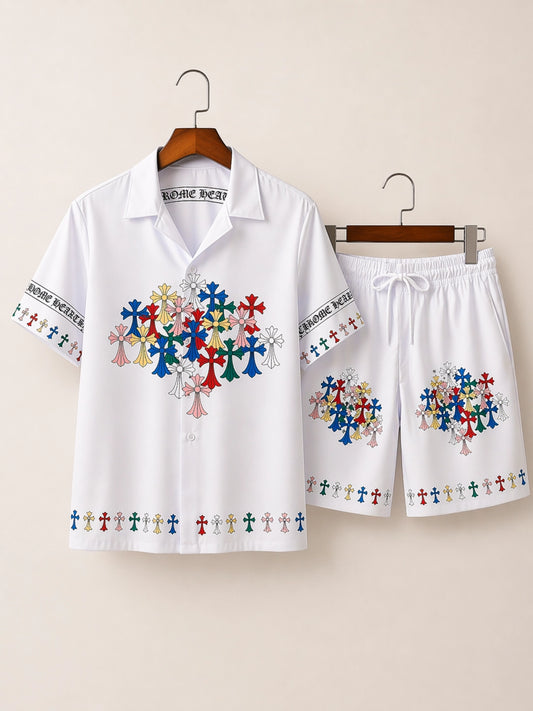 White Stitched Half Pants Cord-set - XPCRDH