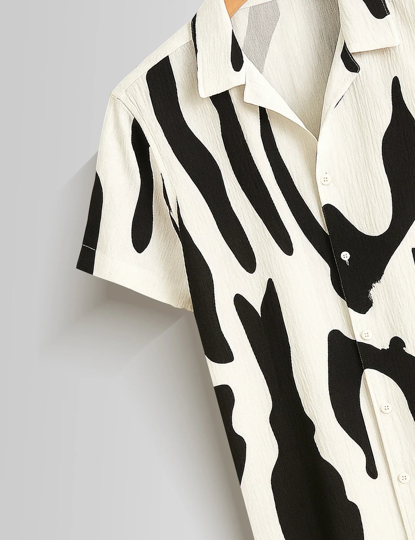 Black Scratch Printed Mens Half Sleeves Shirts - XPST