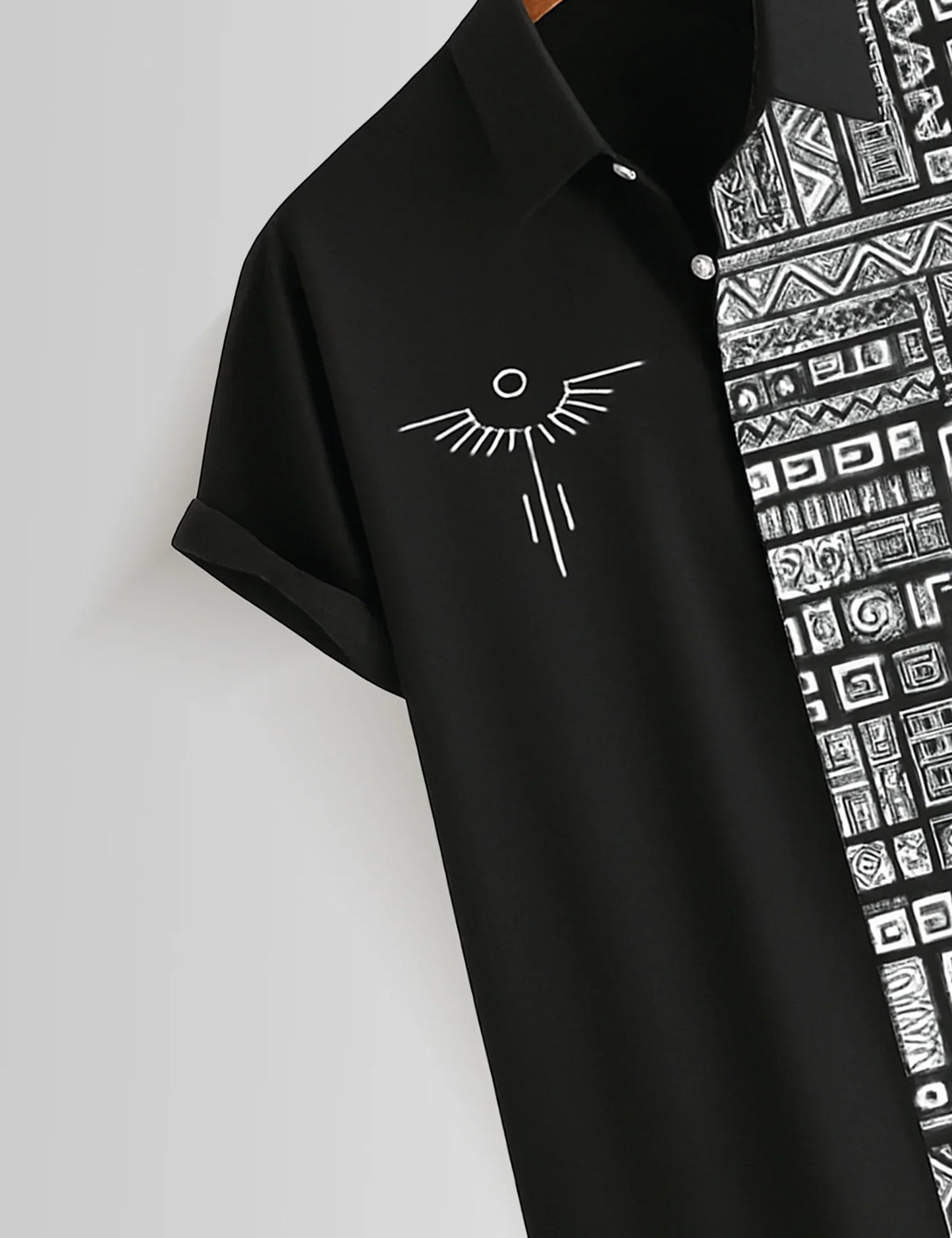 Black Aureon Printed Mens Half Sleeves Shirts - XPST