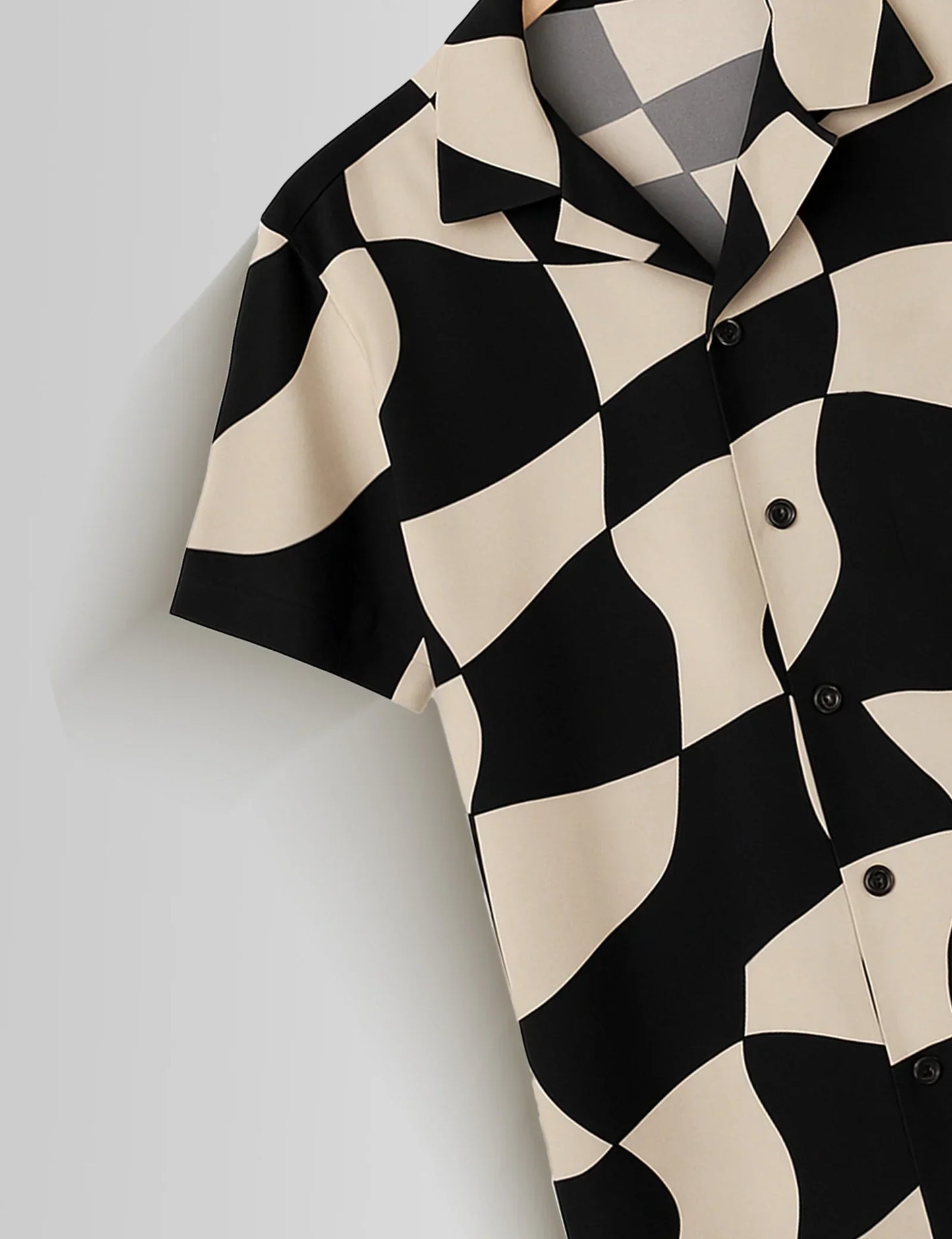 Chess Pattern Printed Mens Half Sleeves Shirts - XPST