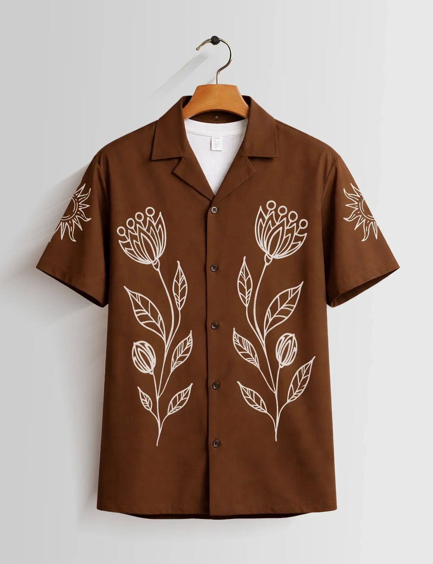 Maroon Outline Mens Half Sleeves Shirts - XPST