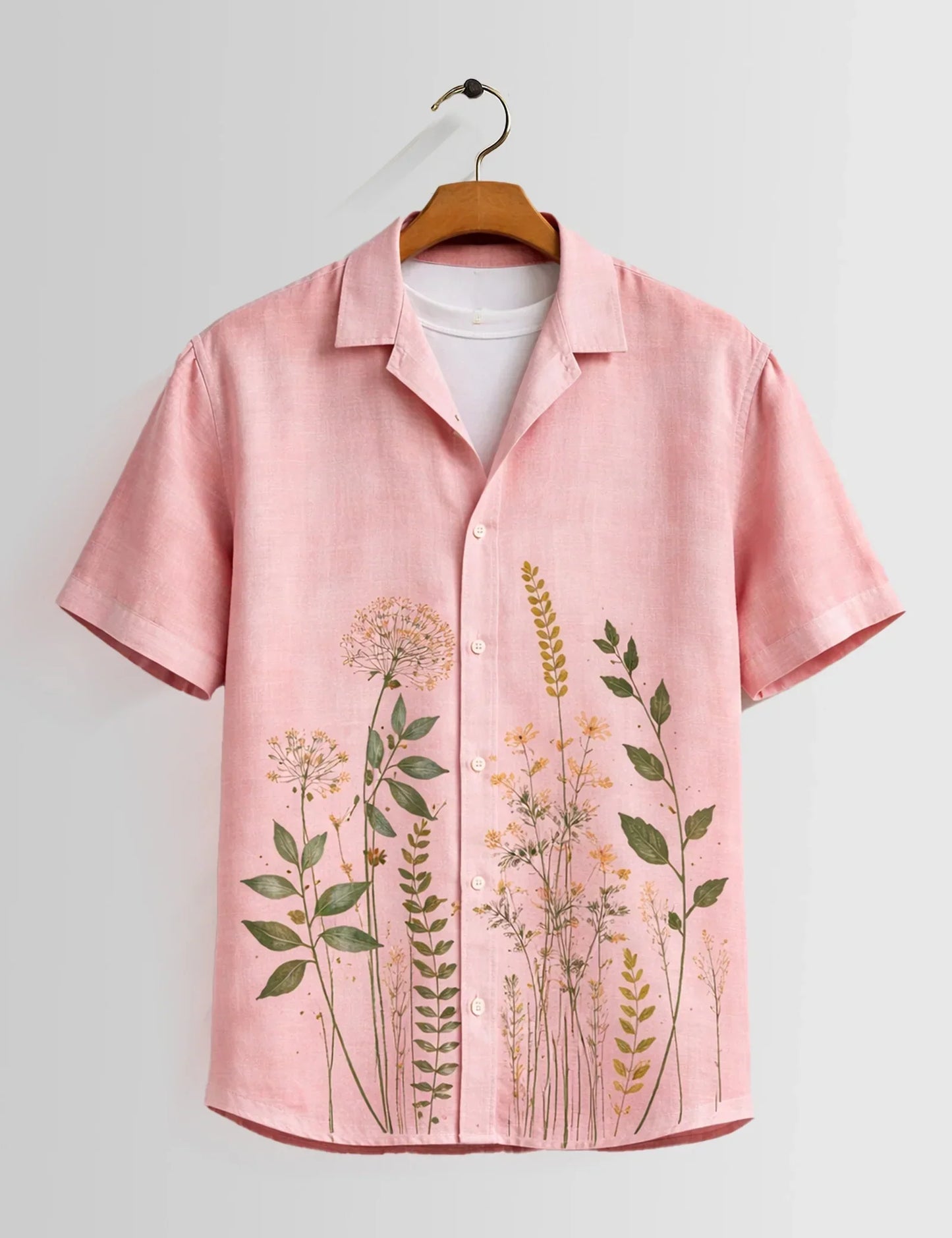 Pink Corn Mens Half Sleeves Shirts - XPST